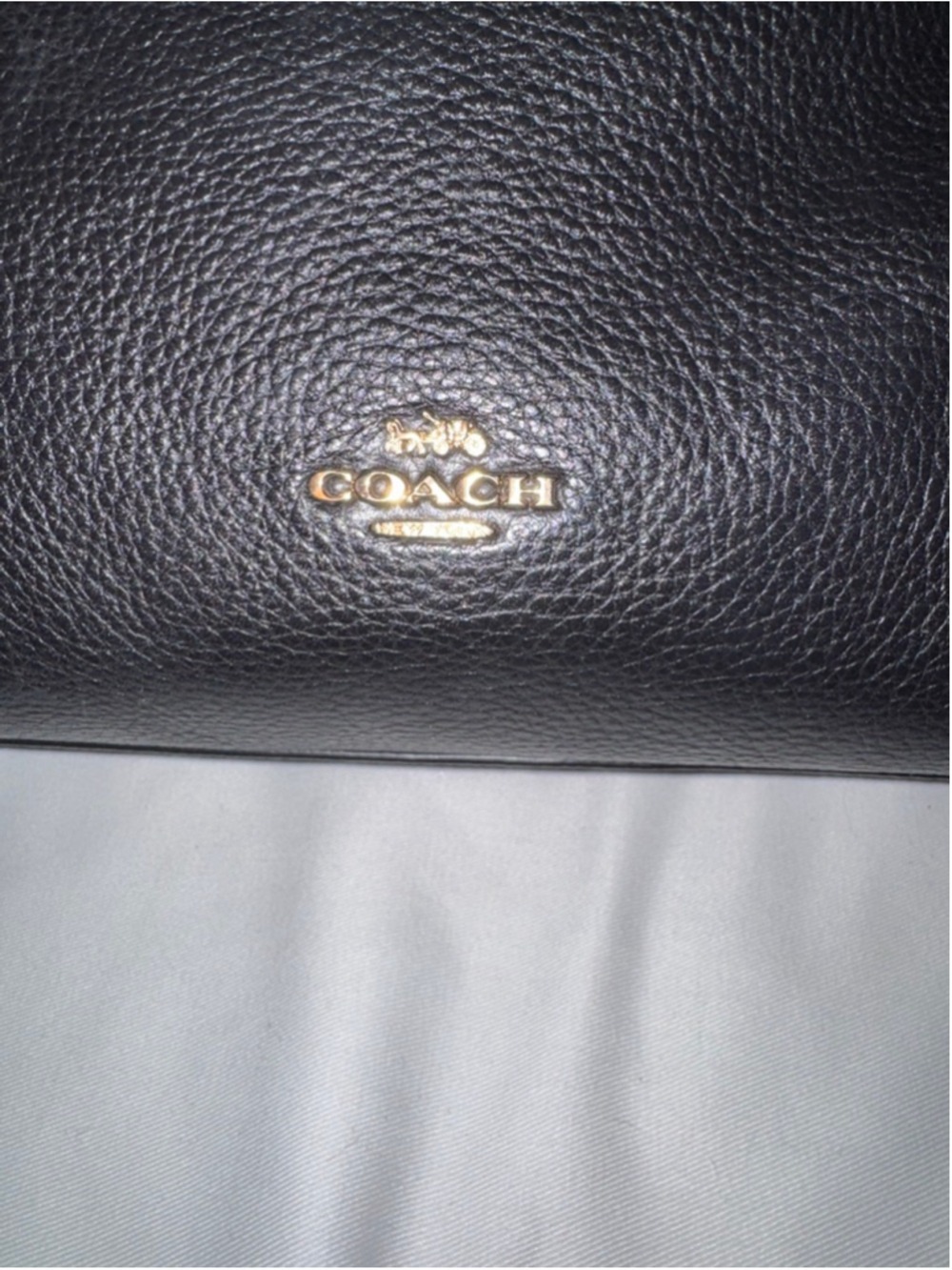 Coach Pebbled Leather Shoulder Bag Black Gold Hardware Crossbody Purse F28966 - Picture 10 of 11